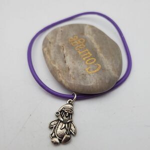 Club penguin‎ vintage silver charm bracelet  with purple
